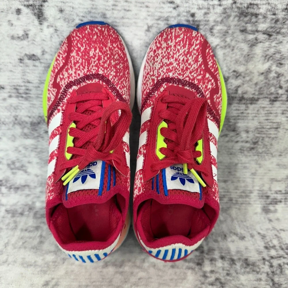 Adidas‎ Swift Run 22 J Kids 6 Black Pink Leopard Running Shoes Sneakers GX9215